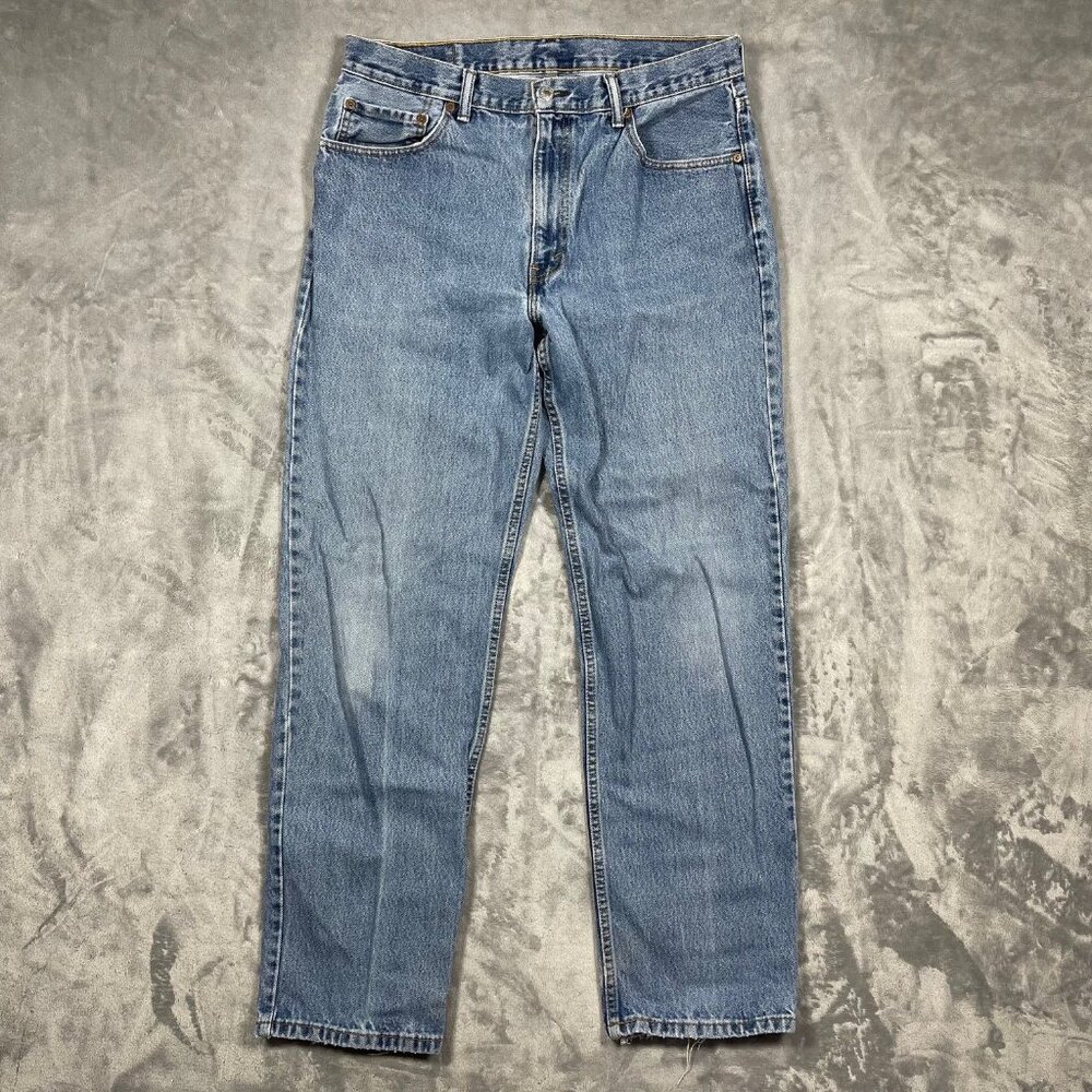Levis 550 Straight Leg Denim Jeans Medium Wash Cotton‎ Classic Fit Mens 34x32